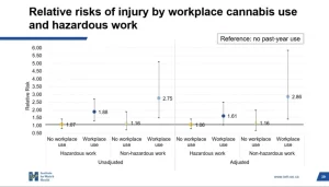 Relative Risk of Injury According to Cannabis Use Data
