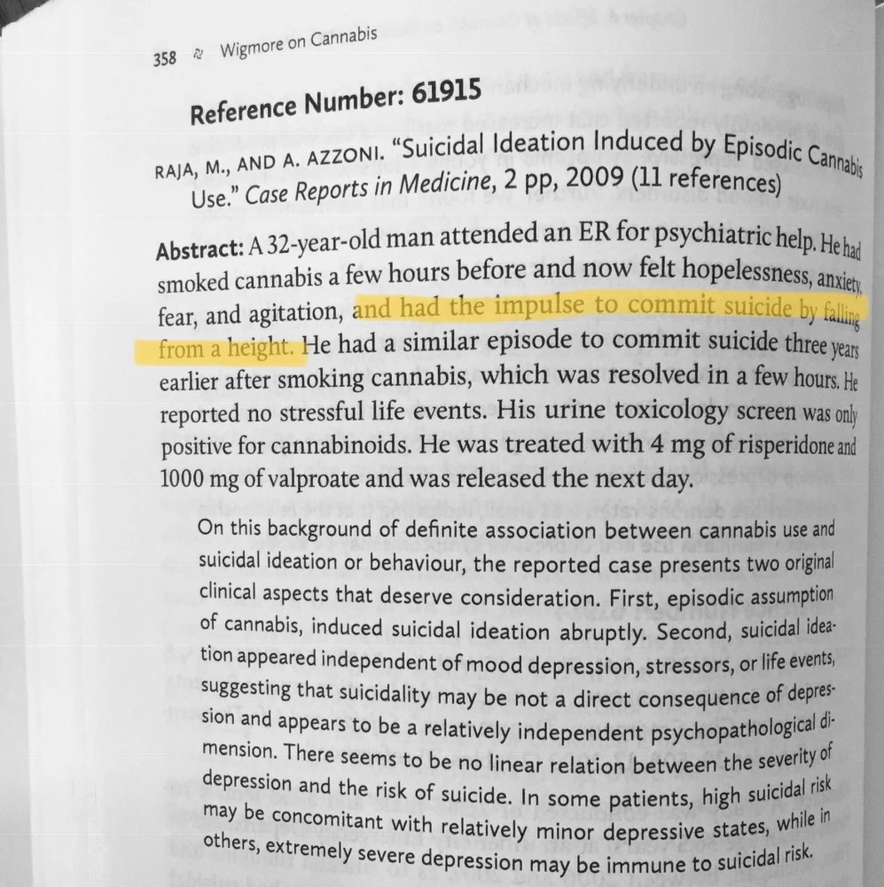 anxiety and depression, abstract from the article in Case Reports in Medicine - Suicidal Ideation Induced by Episodic Cannabis Use