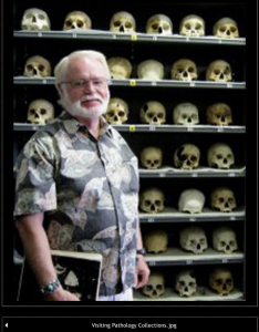 Forensic Anthropology, photo of Dr Melbye in his typical Hawaiian shirt 